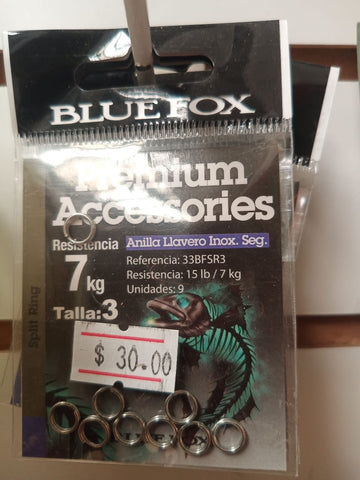 TERMINAL PARA PESCA ANILLA LLAVERO BLUE FOX