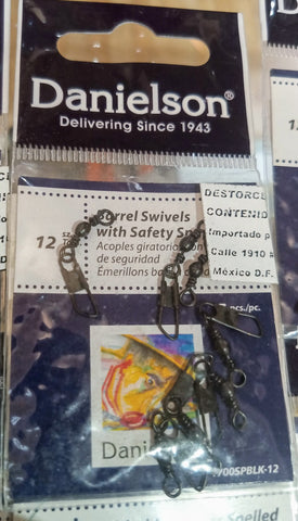BARREL SWIVELS W/SAFETY SNAPS #12 DANIELSON