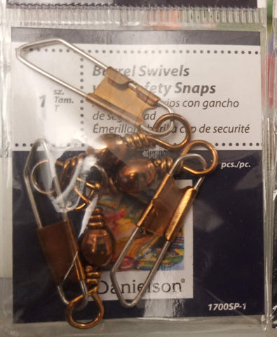 DANELSON BARREL SWIVEL W/SAFETY SNAPS #1